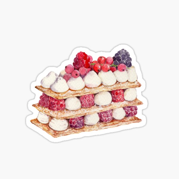 Sweet Time, Watercolor Dessert - Mille-Feuilles Sticker