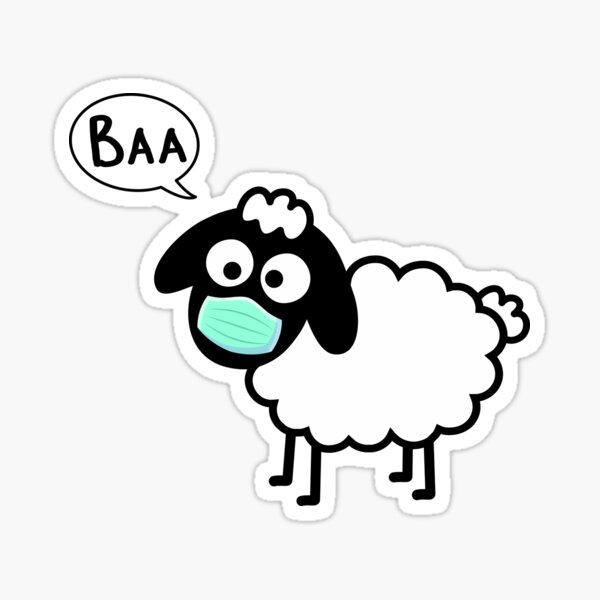 Item preview, Sheeple follow me - just not too close - cute & funny sheep medical mask art - Baa designed and sold by originalsusie.
