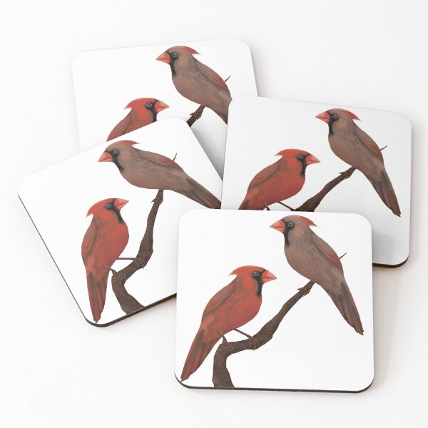 Item preview, Male & Female Northern Cardinals (Cardinalis cardinalis) Digital Painting designed and sold by Inuyasha907.