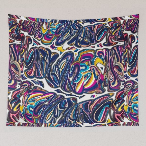 Item preview, Pop Pour Party Pattern - Paint Pour Art - Unique and Vibrant Modern Home Decor for enhancing the living room, bedroom, dorm room, office or interior. Digitally manipulated acrylic painting. designed and sold by cherdoodles.