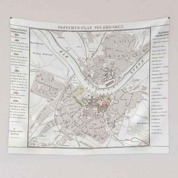 Item preview, Vintage Dresden Germany Map (1849) designed and sold by BravuraMedia.