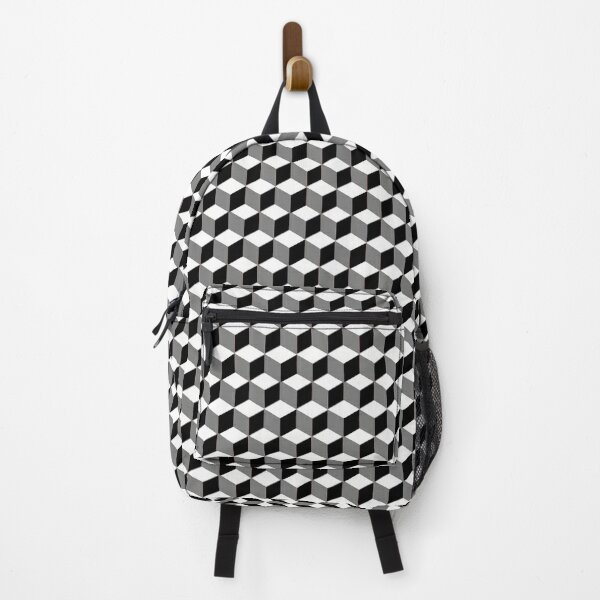 iLLusions, Monochrome, 3d cubes, Pattern Backpack