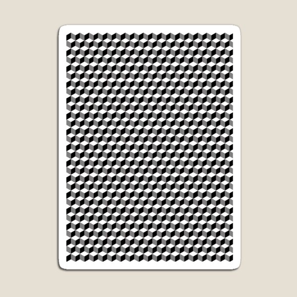 iLLusions, Monochrome, 3d cubes, Pattern Magnet