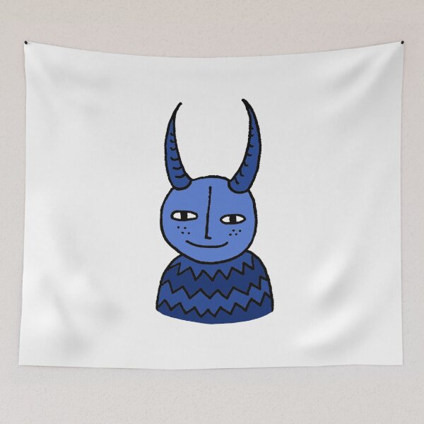 Item preview, Zigzag Sweater Demon in Blue designed and sold by cosmicmouse.