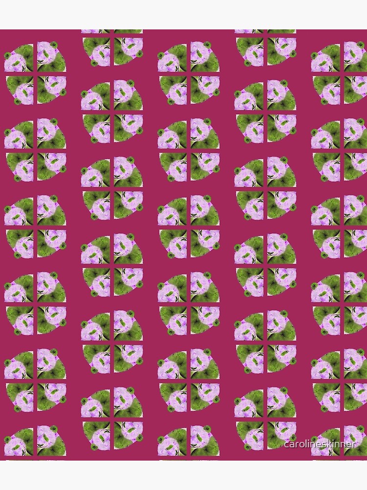 Panda pattern in purple and green by carolineskinner