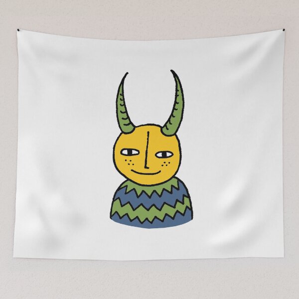 Item preview, Zigzag Sweater Demon in Yellow/Green/Blue designed and sold by cosmicmouse.