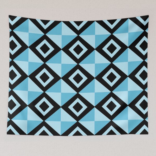 Item preview, Geometric abstract blue and black designed and sold by Abstractlara.