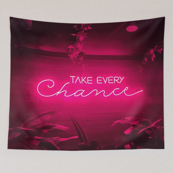 Item preview, Take Every Chance Neon Sign Pink designed and sold by makimade.
