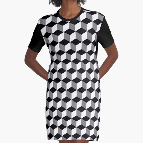 ILLusion, 3d cubes, Pattern Graphic T-Shirt Dress
