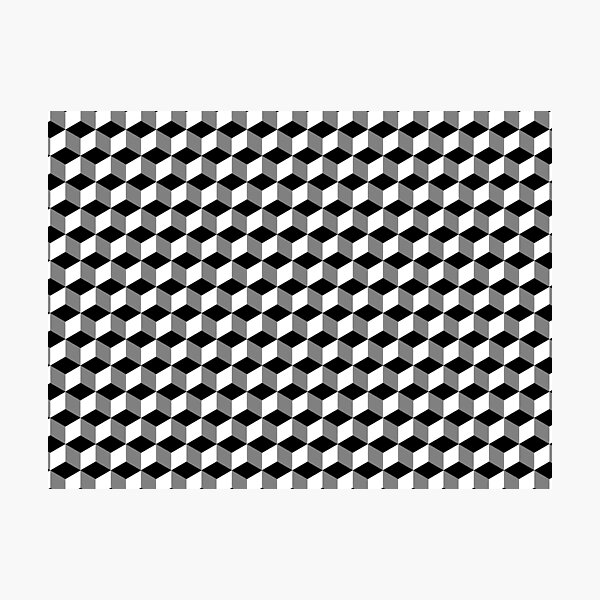 ILLusion, 3d cubes, Pattern Photographic Print
