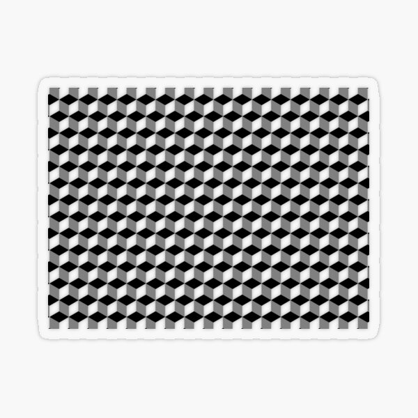 ILLusion, 3d cubes, Pattern Transparent Sticker
