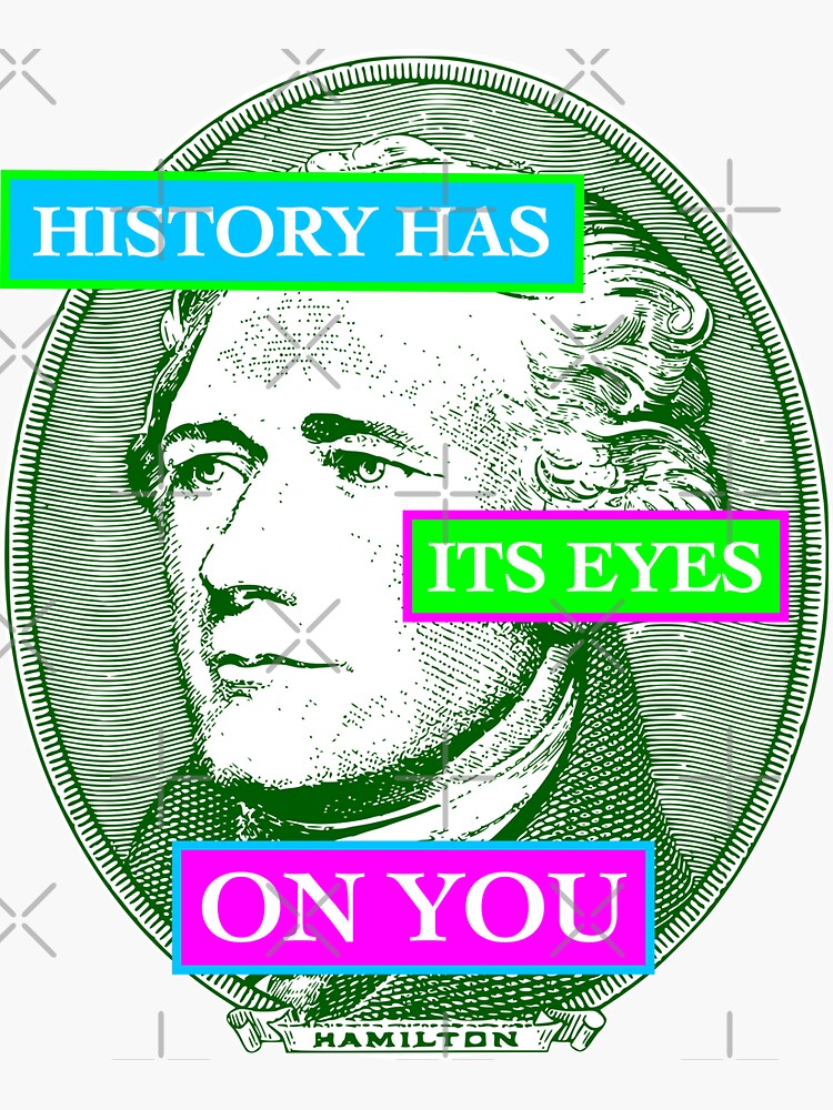 "History has its eyes on you Neon 80s" Sticker by mlny87 Redbubble