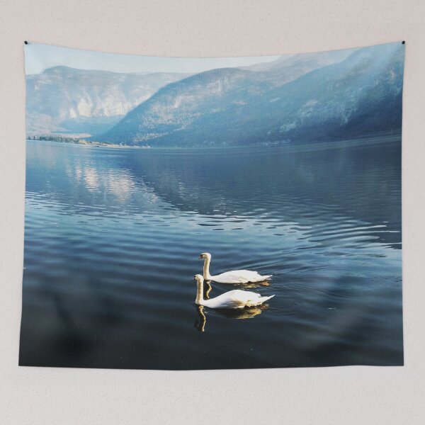 Item preview, Hallstatt Swans and the smokey Alps designed and sold by oxoxoxo.