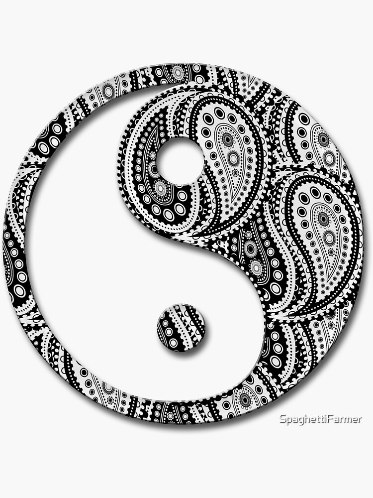 "Paisley Yin Yang Yin Yang" Sticker by SpaghettiFarmer Redbubble