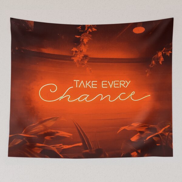 Item preview, Take Every Chance Neon Sign Orange designed and sold by makimade.