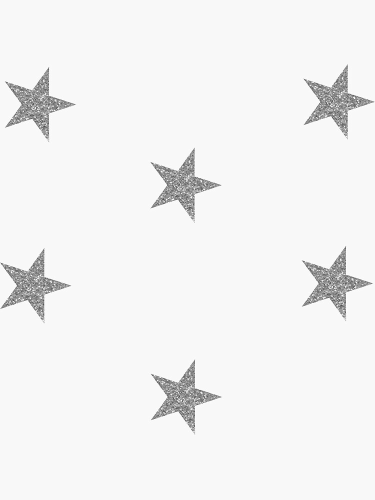 “Silver Glitter Stars” Sticker by katecreatespng | Redbubble