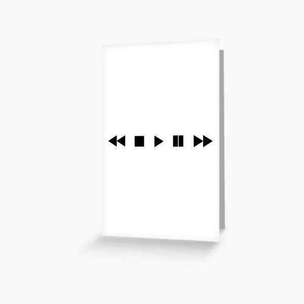 Remote control buttons press play, rewind, fast forward, record, pause or  mute | Greeting Card