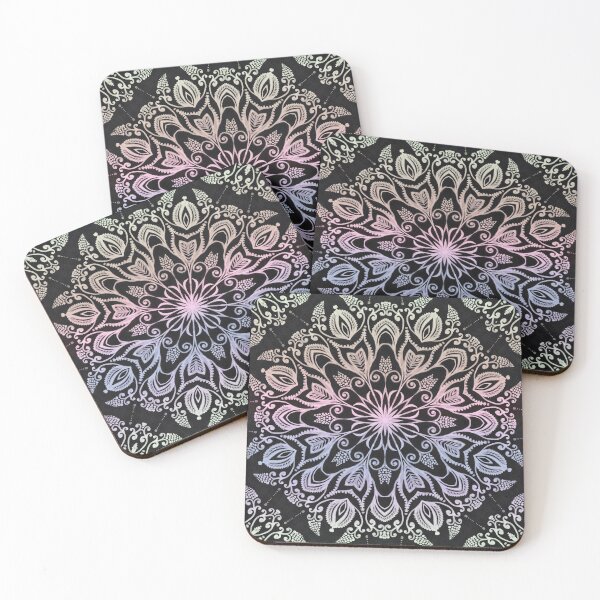 Item preview, Coloring on the dark bacground  hand drawn mandala designed and sold by MandalaFlowerArt.