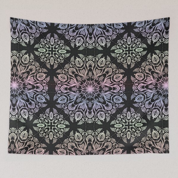 Item preview, Coloring on the dark bacground  hand drawn mandala designed and sold by MandalaFlowerArt.