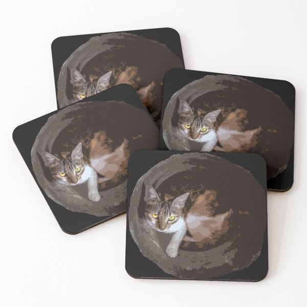 Item preview, cat hidden in a flowerpot designed and sold by ricobarinas.