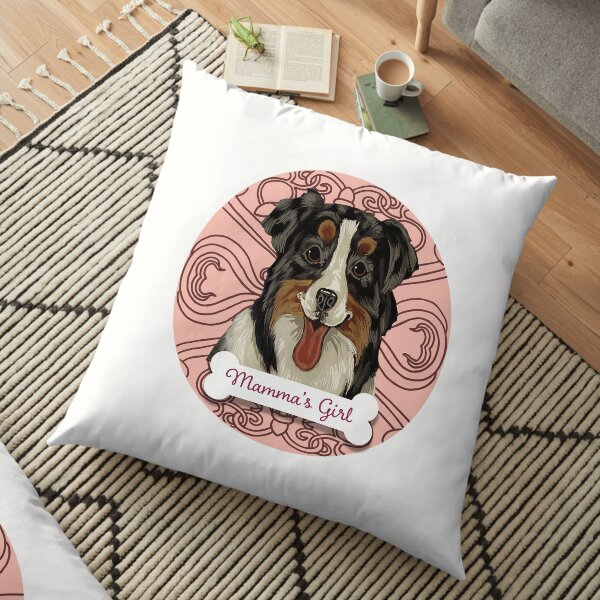 AUSTRALIAN SHEPHERD Mamma's Girl in pale pink Floor Pillow