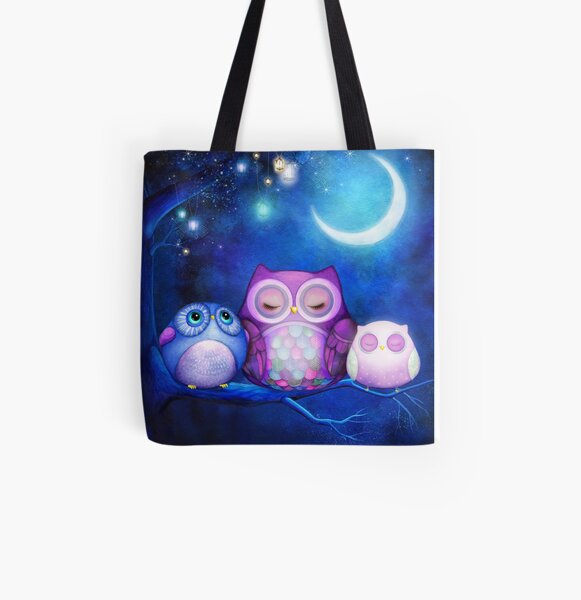 Night Owls All Over Print Tote Bag