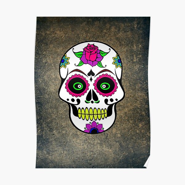 Colorful Skull Posters Redbubble