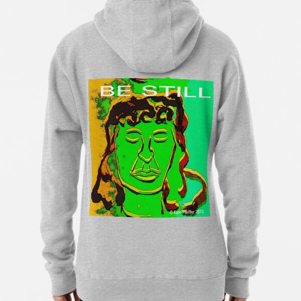 Be Still Meditate Digital Pullover Hoodie