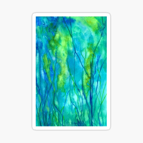 Ocean Wonder Watercolor Abstract Sticker