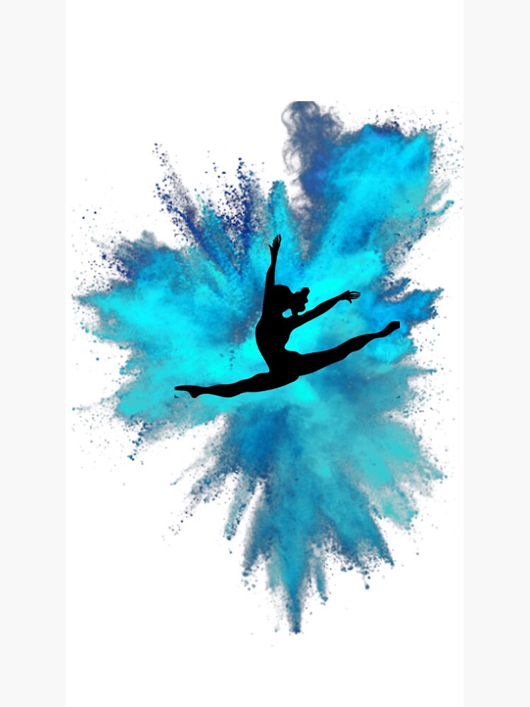 A Gymnast Leaping In A Explosion Of Colors Sticker For Sale By