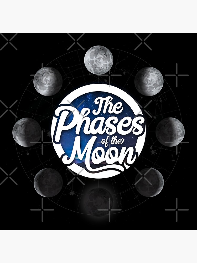 Phases of the Moon in Order Image Diagram with Cursive Text Premium ...