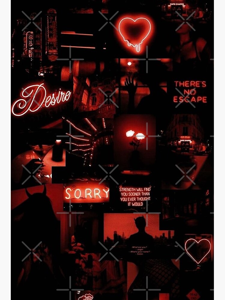 Red Collage Aesthetic Art Board Print For Sale By Volkaneeka Redbubble