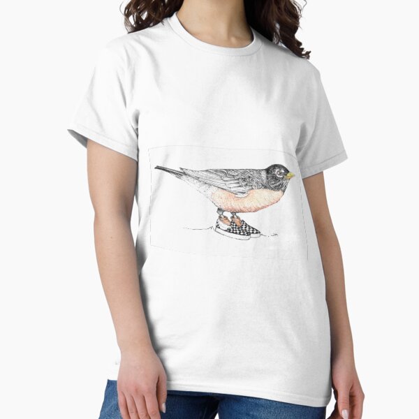Item preview, Robin in checkered sneakers designed and sold by JimsBirds.