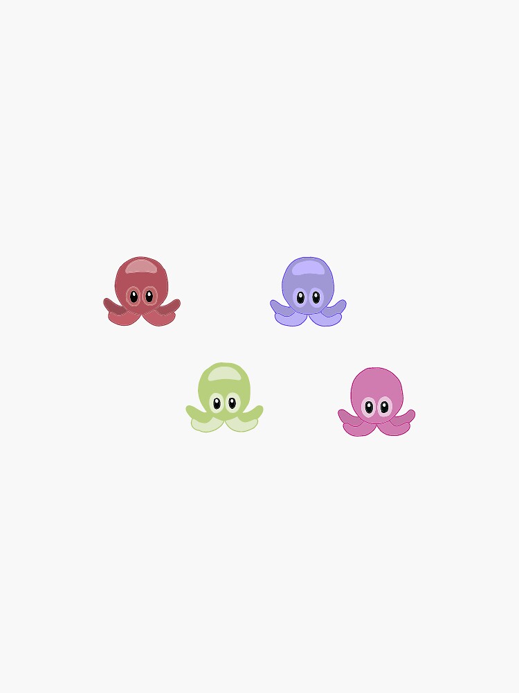 "Octopus Emoji Sticker Pack" Sticker for Sale by lucydesign Redbubble