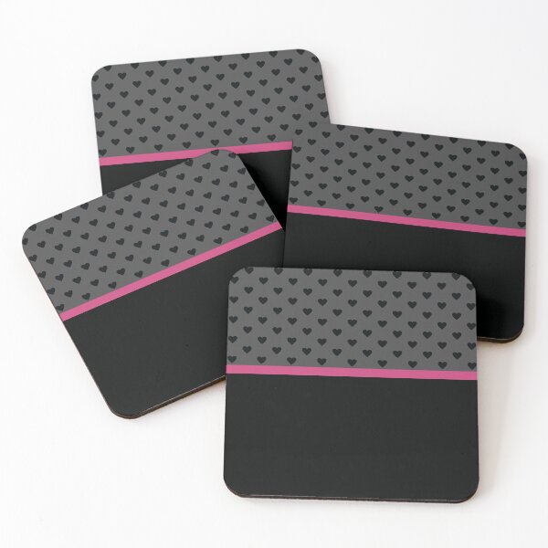 Item preview, Dark Grey with Black Hearts and Pink Stripe designed and sold by SqueakyRicardo.