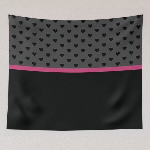 Item preview, Dark Grey with Black Hearts and Pink Stripe designed and sold by SqueakyRicardo.