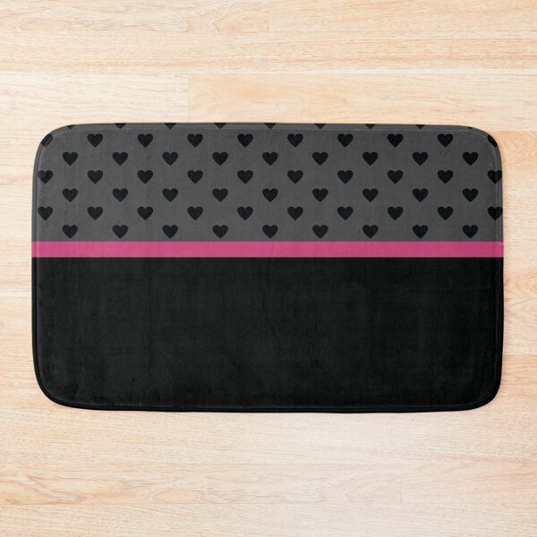 Item preview, Dark Grey with Black Hearts and Pink Stripe designed and sold by SqueakyRicardo.