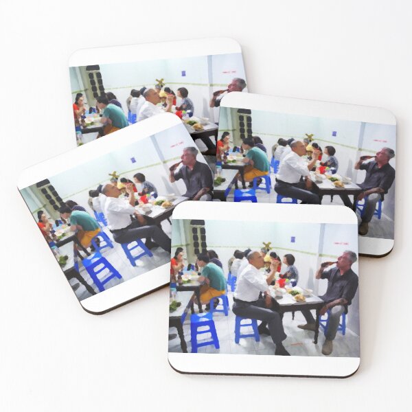 Item preview, ANTHONY BOURDAIN and BARACK OBAMA having a beer in Vietnam - IMPRESSIONISTIC designed and sold by BurningDrivein.