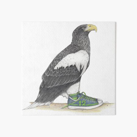 Seahawk in fan shoes Art Board Print