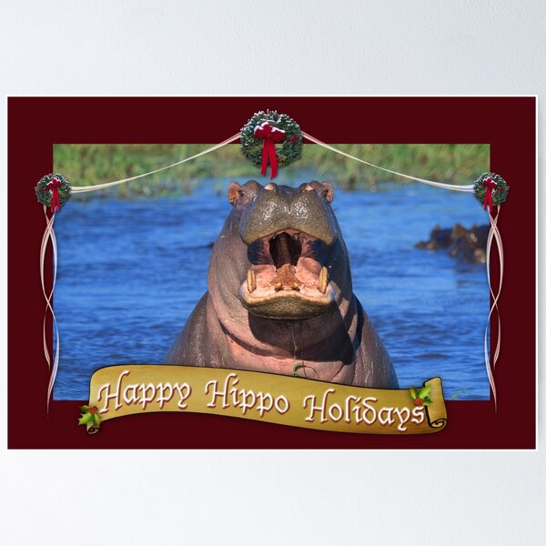 Item preview, Happy Hippo Holidays designed and sold by Owed To Nature.