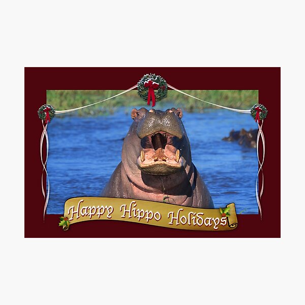 Item preview, Happy Hippo Holidays designed and sold by Owed To Nature.