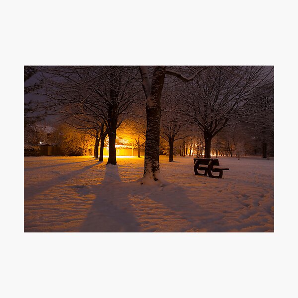 Gildredge park snow light Photographic Print
