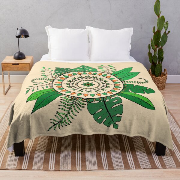 Item preview, Tropical Green Leaves Floral Mandala designed and sold by MysticMagpie.