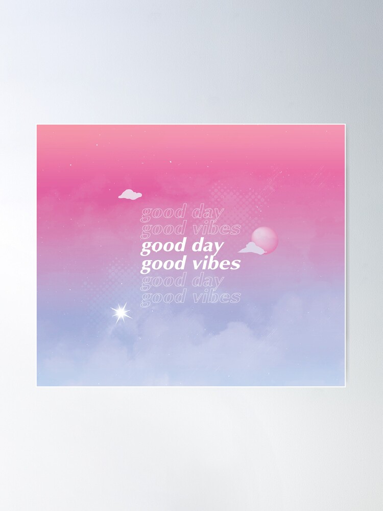 Gradient aesthetic good vibe poster, inspiring design horizontal