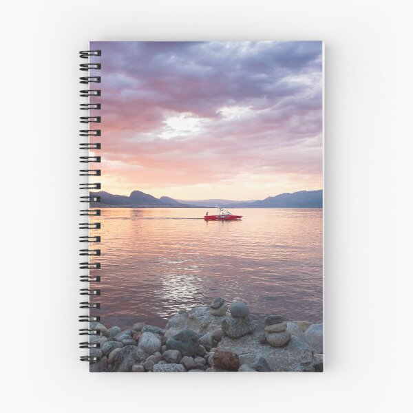 Item preview, Dramatic Sunset and Boat on Okanagan Lake designed and sold by Amy Mitchell.