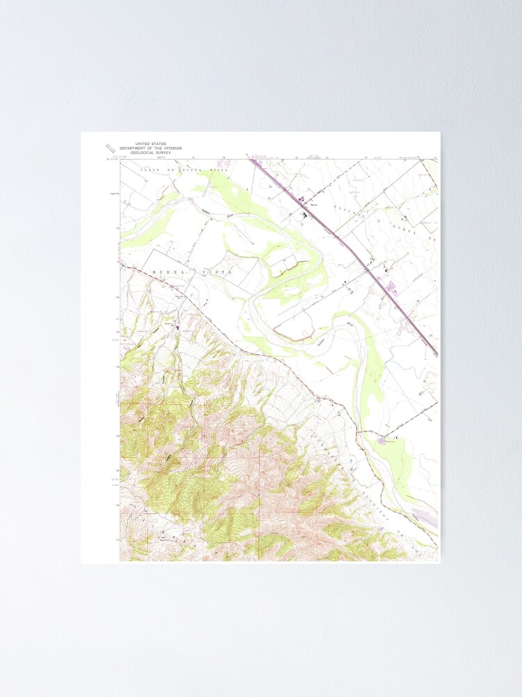 "Chualar, CA from 1947 Vintage Map High Quality" Poster by