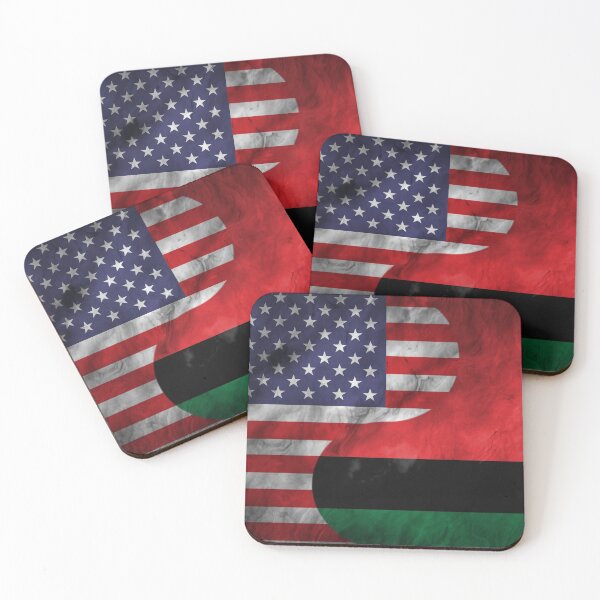 Item preview, USA and Pan African Dual Flag Yin Yang Combination designed and sold by ockshirts.