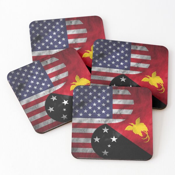 Item preview, USA and Papua New Guinea Dual Flag Yin Yang Combination designed and sold by ockshirts.