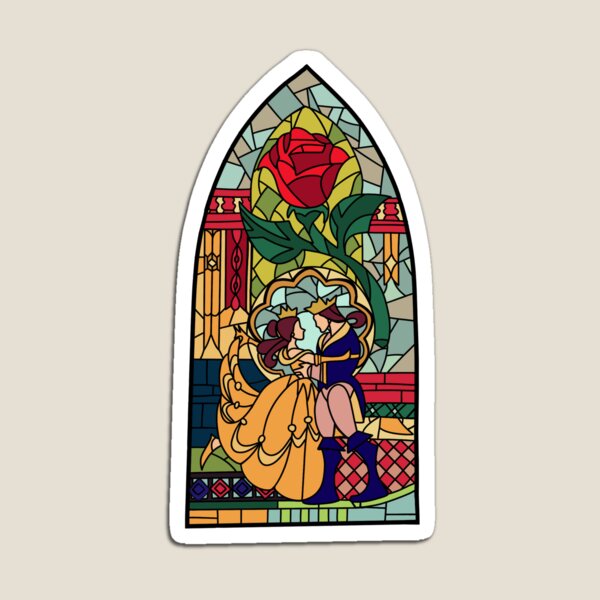 Beauty and the Beast Glass Magnet