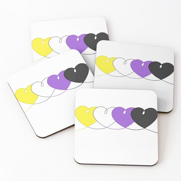 Item preview, Non binary Pride Hearts  designed and sold by TheCurioArtShop.
